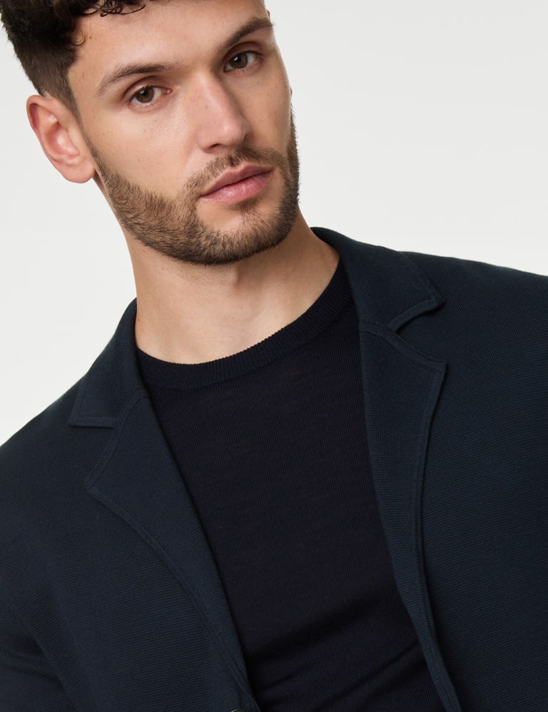 Cotton Modal Knitted Blazer | M&S Collection | M&S