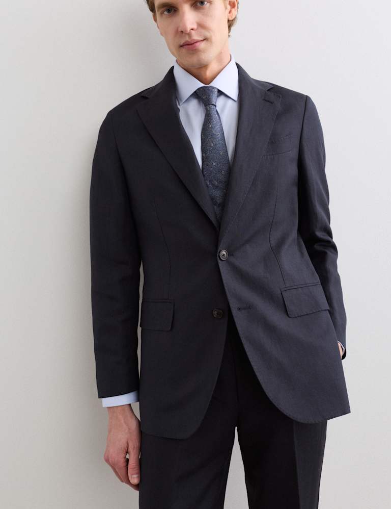 2 Piece Tailored Fit Linen Blend Suit 1 of 6