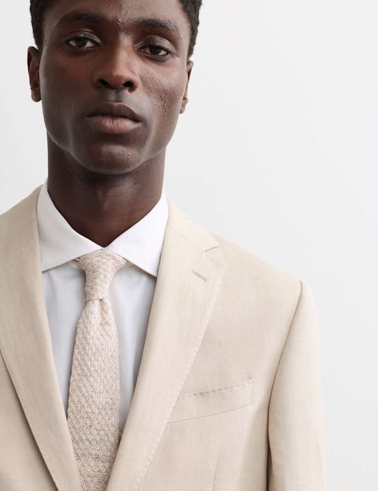 3 Piece Tailored Fit Italian Silk & Linen Suit 6 of 8