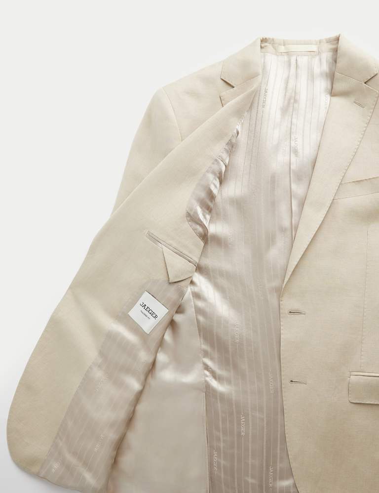 3 Piece Tailored Fit Silk & Linen Blend Suit 9 of 9