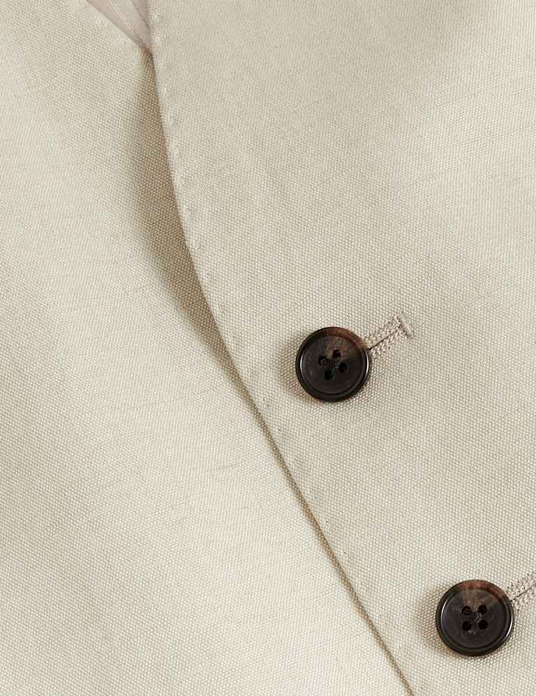 3 Piece Tailored Fit Italian Silk & Linen Suit 5 of 8
