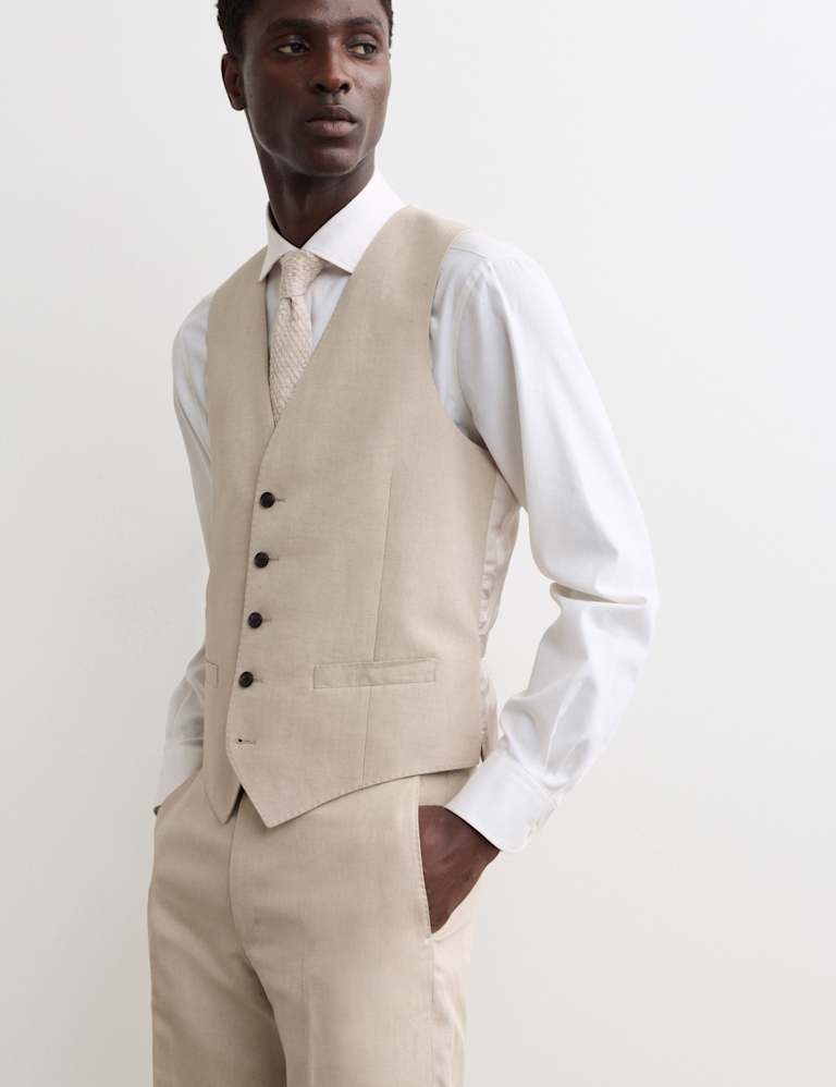 3 Piece Tailored Fit Italian Silk & Linen Suit 8 of 8