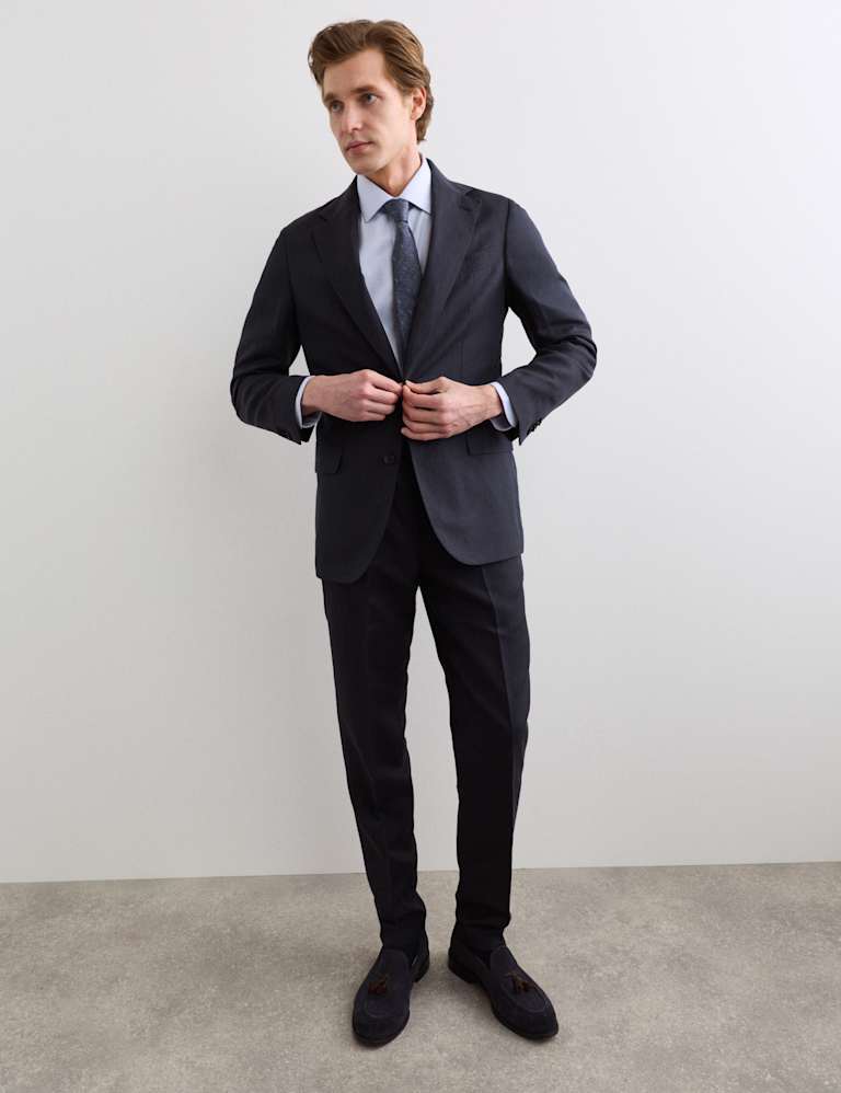 2 Piece Tailored Fit Linen Blend Suit 6 of 6