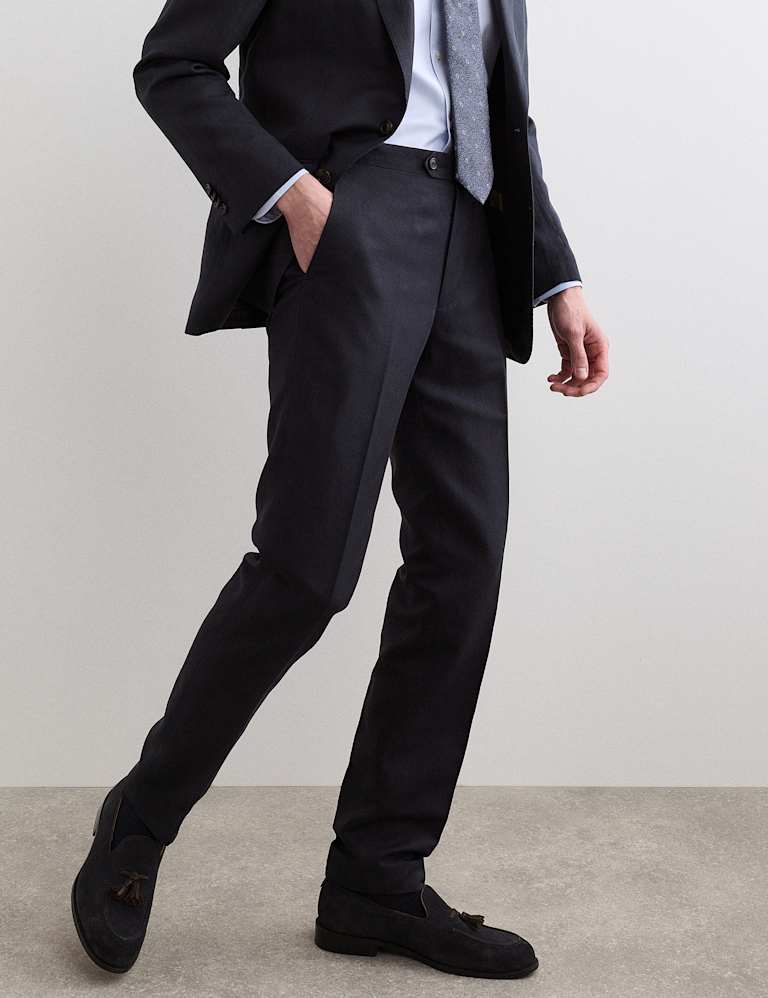 2 Piece Tailored Fit Linen Blend Suit 5 of 6