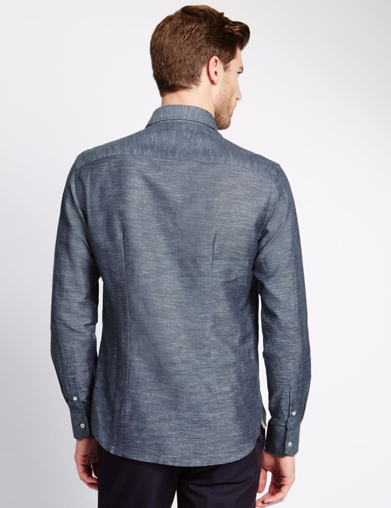 Linen Blend Textured Shirt Collezione M S IE