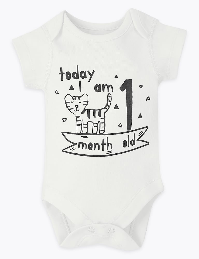12 Pack Cotton Milestone Bodysuits M S IE