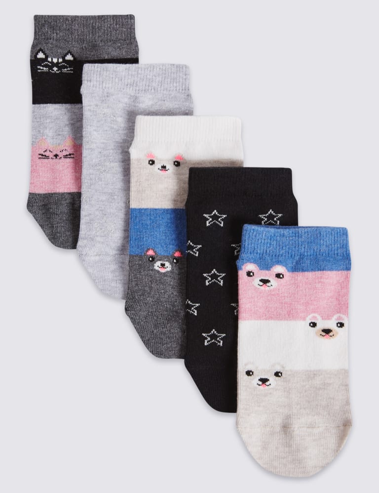 5 Pairs of Novelty Trainer Liner Socks 3 14 Years M S IE