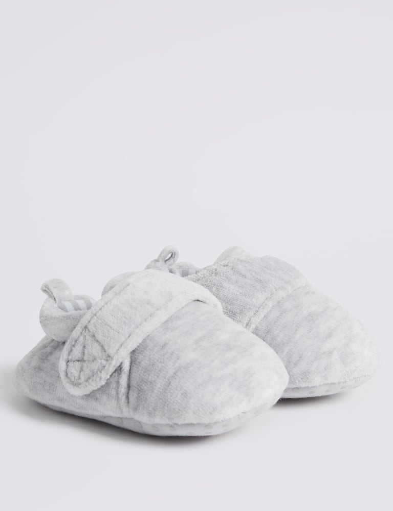Baby Padded Riptape Slippers 0 18 Mths M S IE