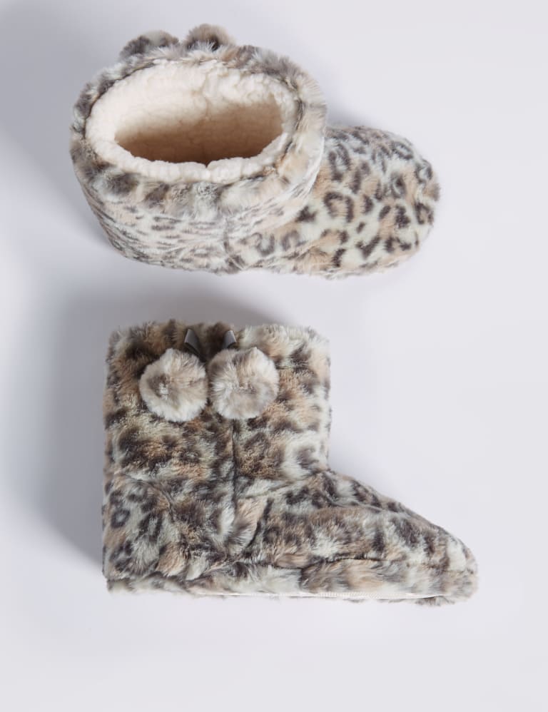 Animal print slipper boots cheap