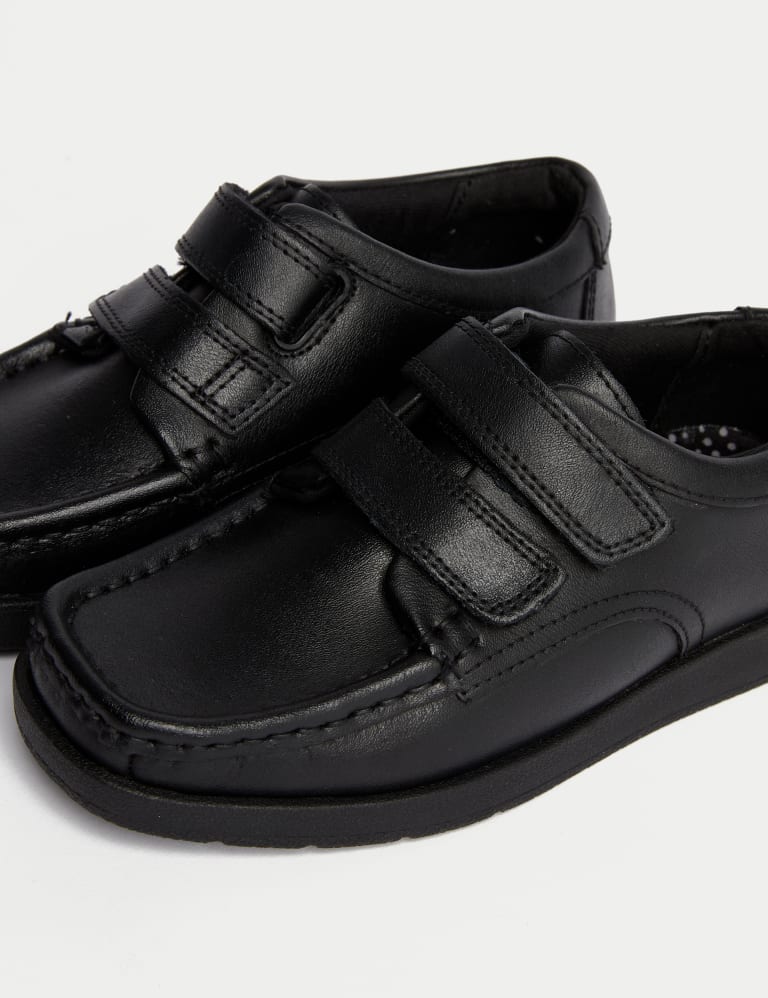 Kids' Leather Riptape School Shoes (8 Small - 2 Large) 3 of 4