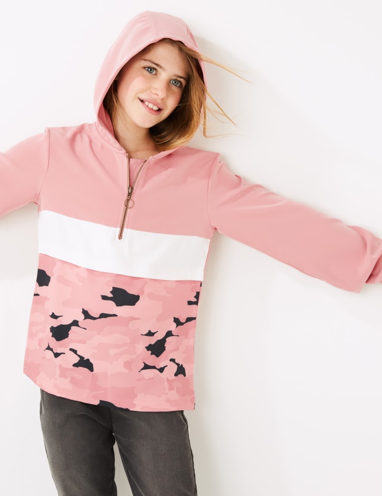 Camouflage Colour Block Zip Hoodie 6 16 Years M S IE