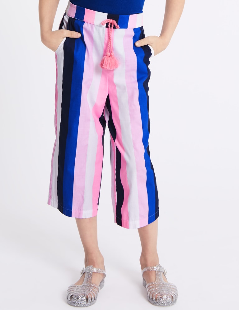 Striped culotte trousers top