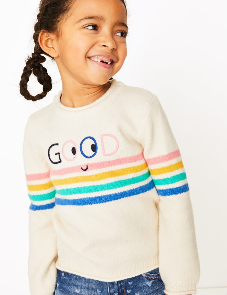 Happy slogan jumper outlet