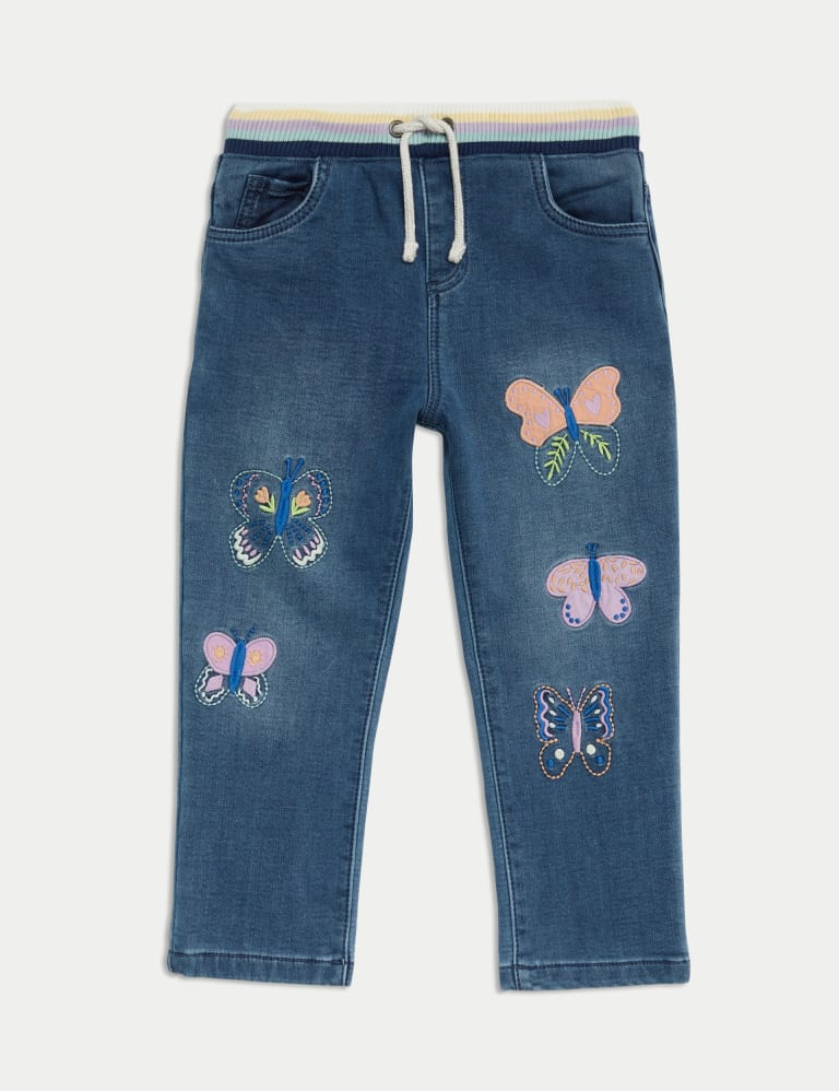 Cotton Rich Elasticated Waist Jeans (2-8 Yrs) 2 of 5