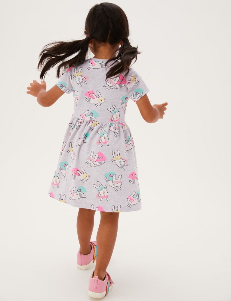 Cotton Super Bunny Print Dress 2 7 Yrs M S IE