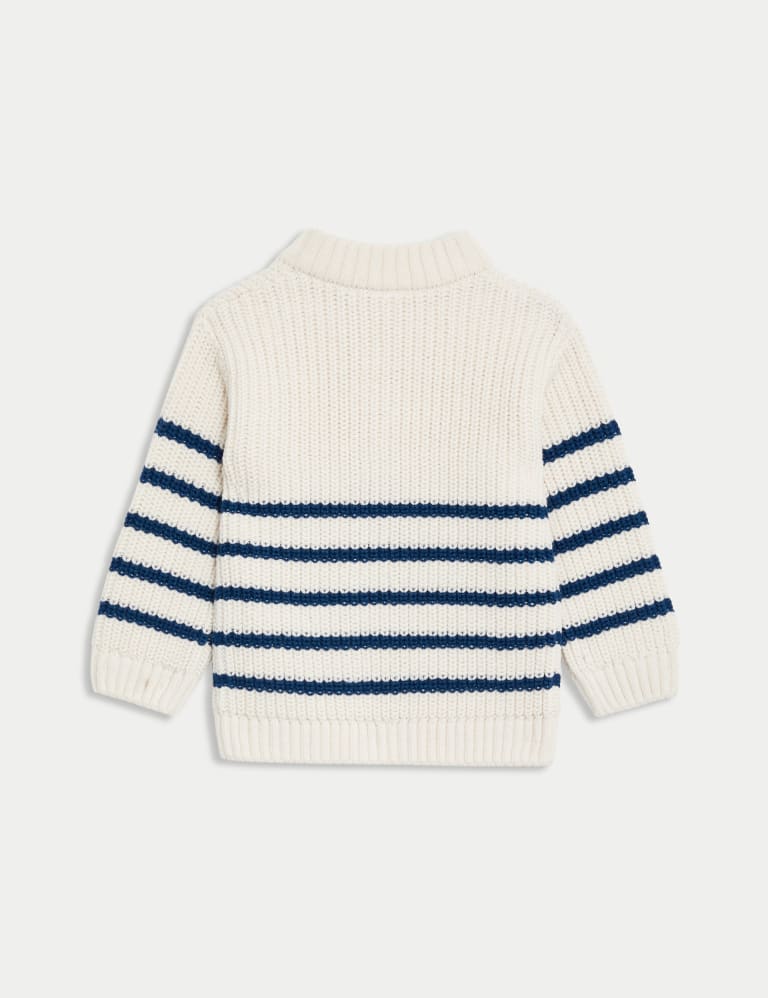 Knitted Striped Zip Jumper (0-3 Yrs) 2 of 3