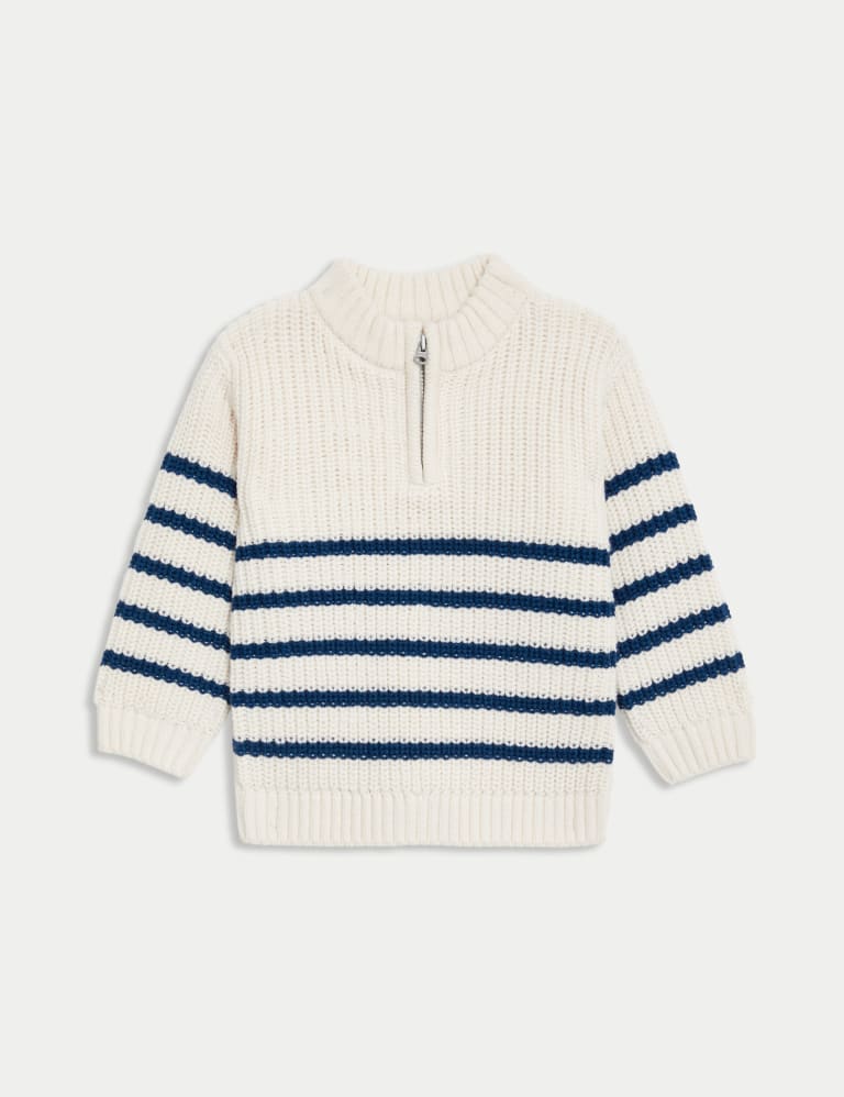 Knitted Striped Zip Jumper (0-3 Yrs) 1 of 3