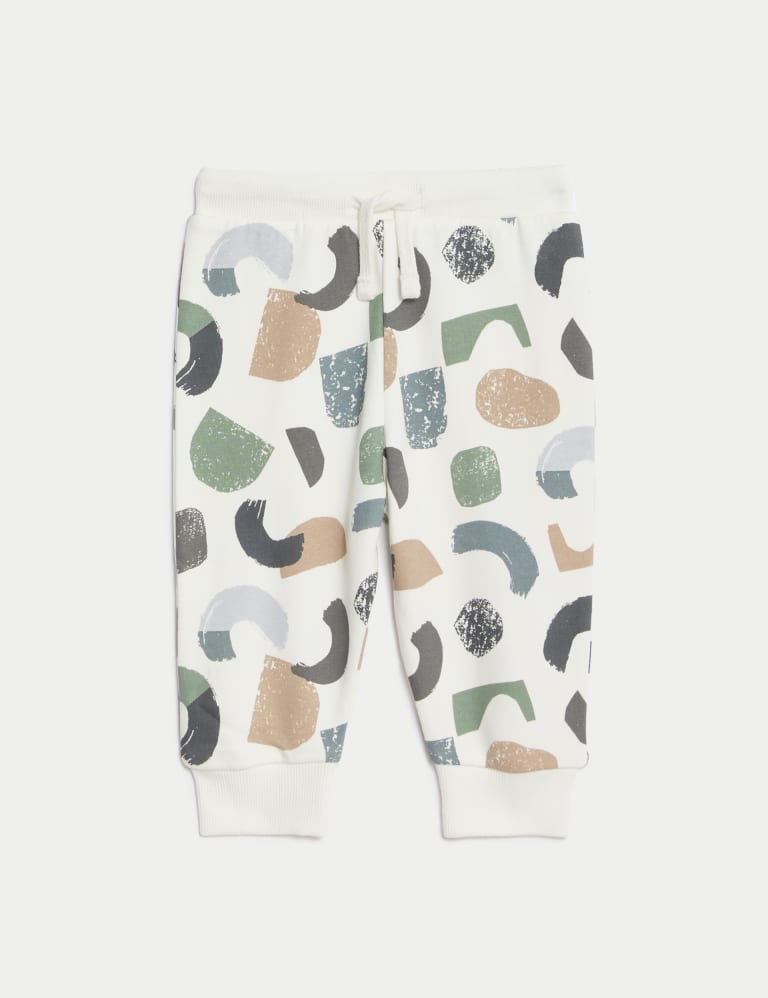 Cotton Rich Printed Joggers 0 3 Yrs M S Collection M S IE