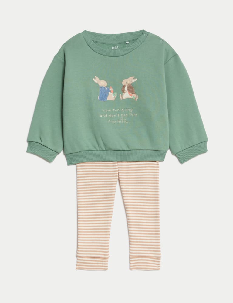 2pc Cotton Rich Peter Rabbit™ Outfit (0-3 Yrs) 1 of 6