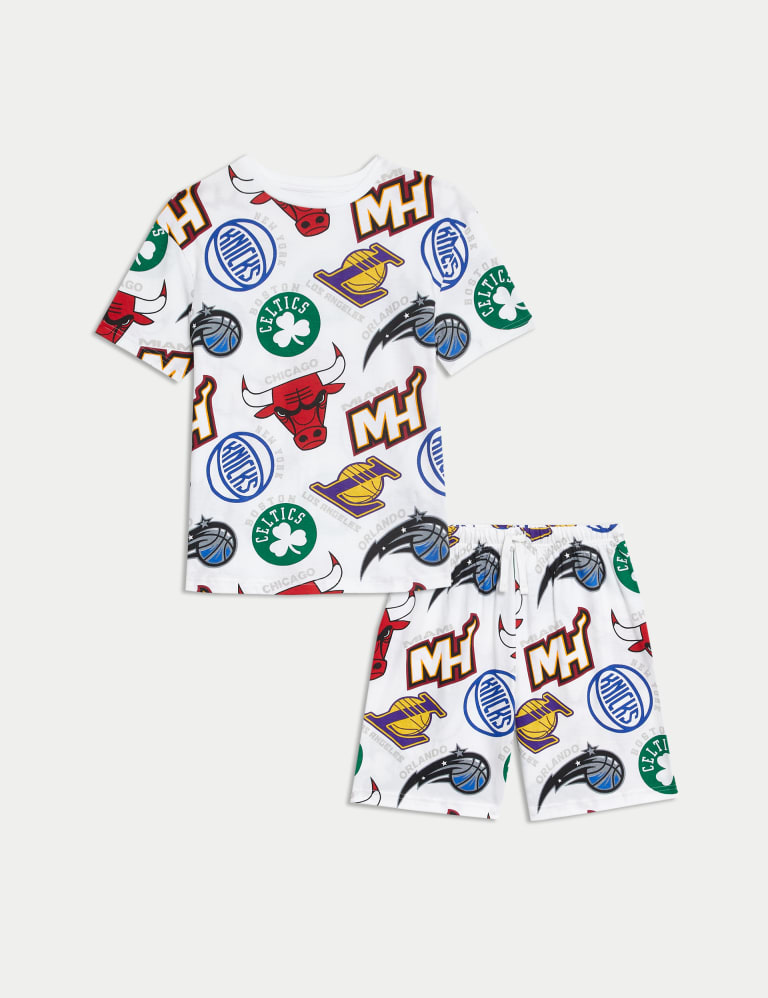 NBA Pure Cotton Printed Pyjamas (6-16 Yrs) 2 of 5