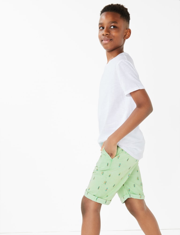 Cotton Embroidered Chino Shorts 6 16 Yrs M S IE