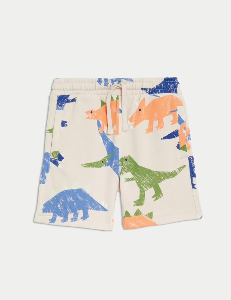 Cotton Rich Dinosaur Print Shorts (2-8 Yrs) 1 of 1