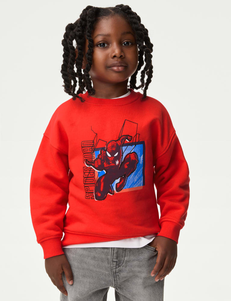 Cotton Rich Spider-Man™ Graphic Sweatshirt (2-8 Yrs) 1 of 6