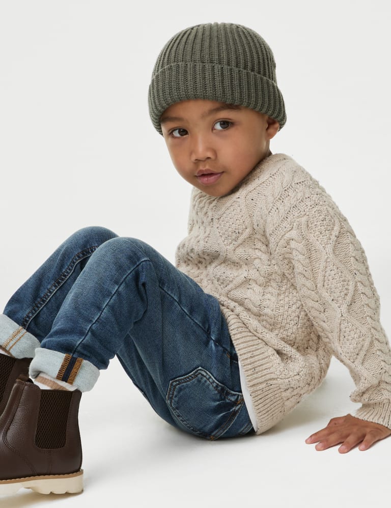 Cotton Rich Textured Jumper (1-8 Yrs) 1 of 6