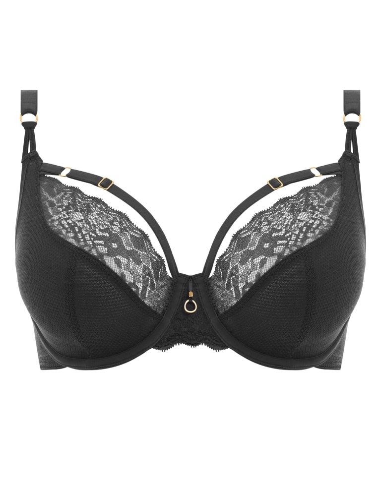 Temptress Lace Trim Underwired Plunge Bra Set C-G 2 of 6