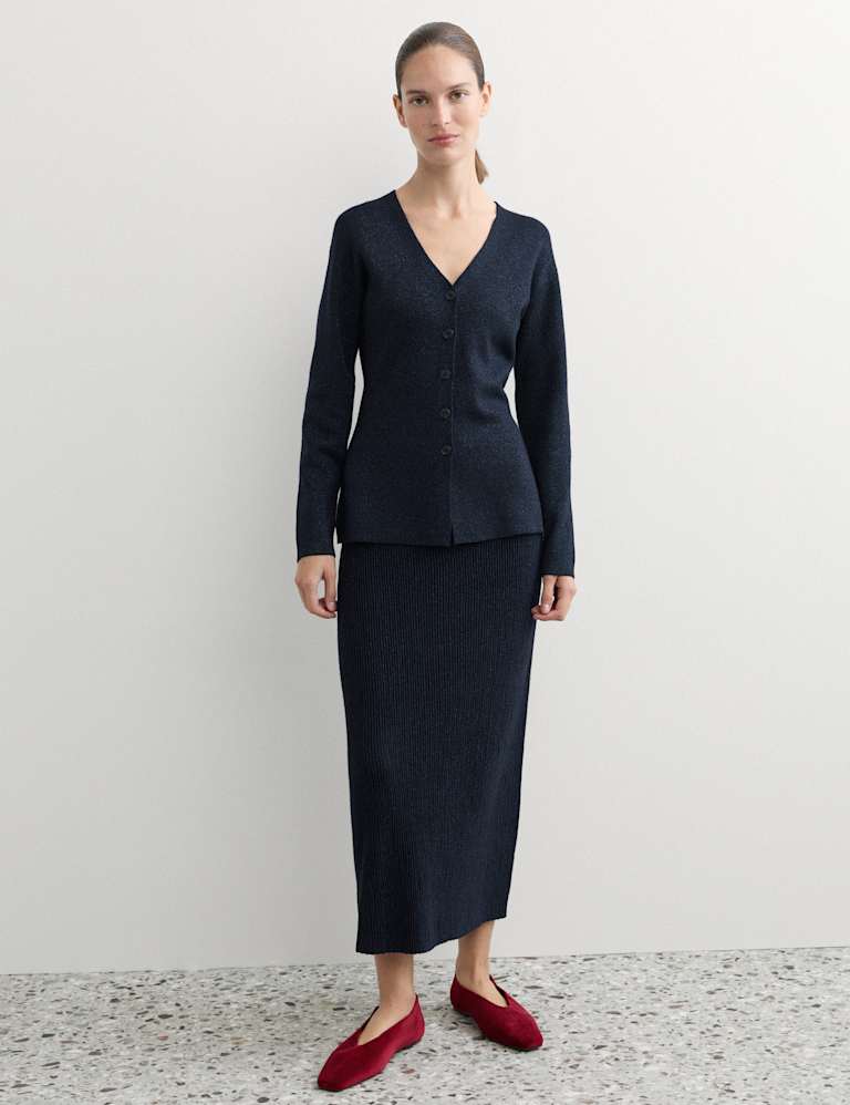 Merino Lurex Cardigan & Skirt Set 3 of 3