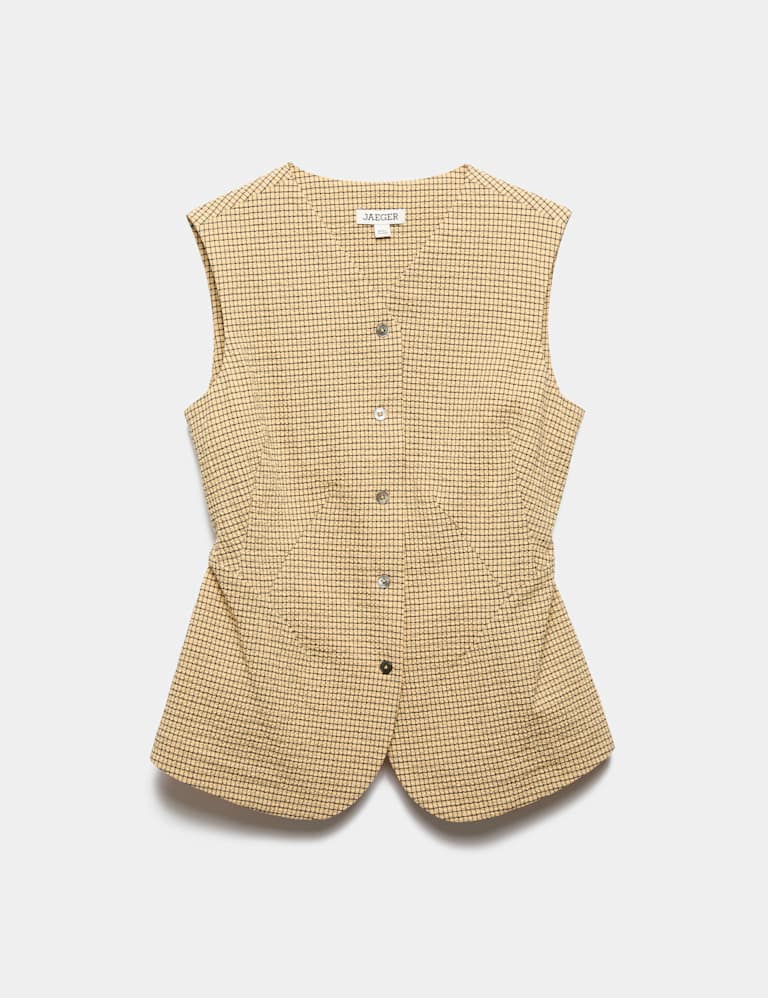 Cotton Rich Checked Seersucker Waistcoat & Trousers Set 1 of 6