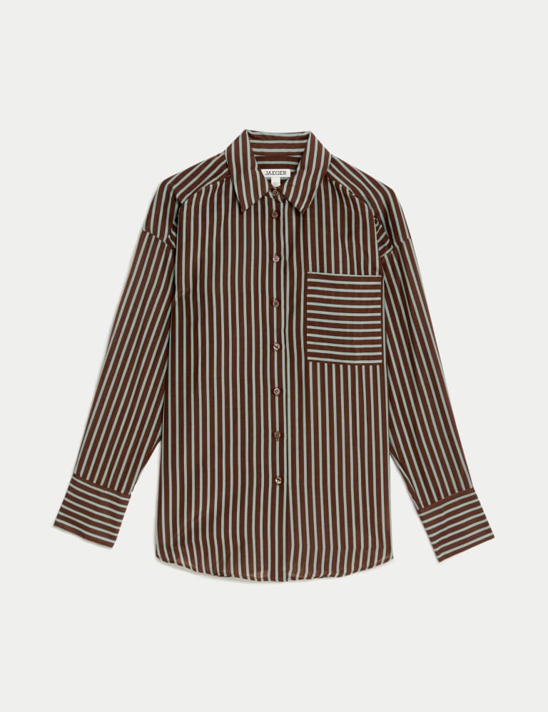 Silk Blend Collared Button Through Utility Shirt | JAEGER | M&S