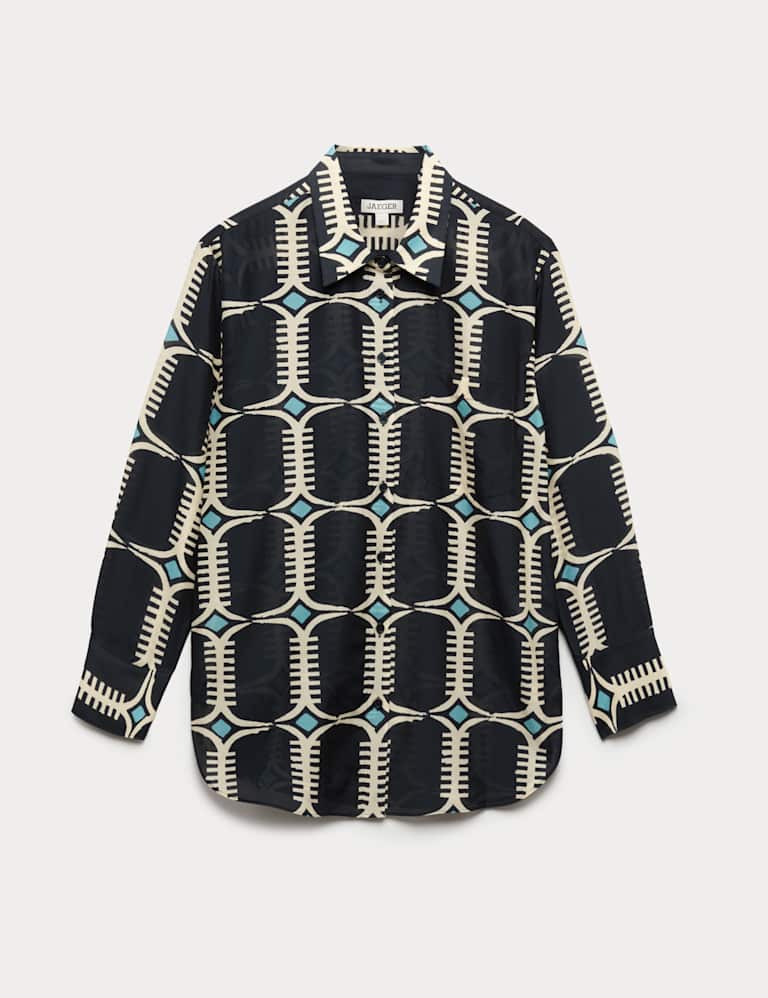 Silk Blend Geometric Shirt & Trouser Set 1 of 6
