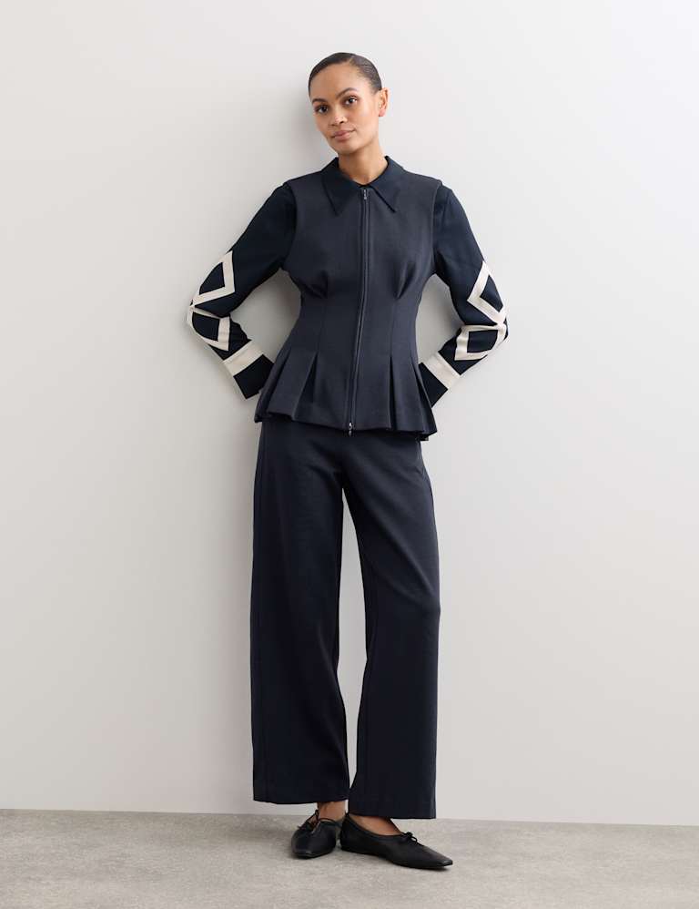 Cotton Blend Zip Up Tank Top & Trouser Set 4 of 6