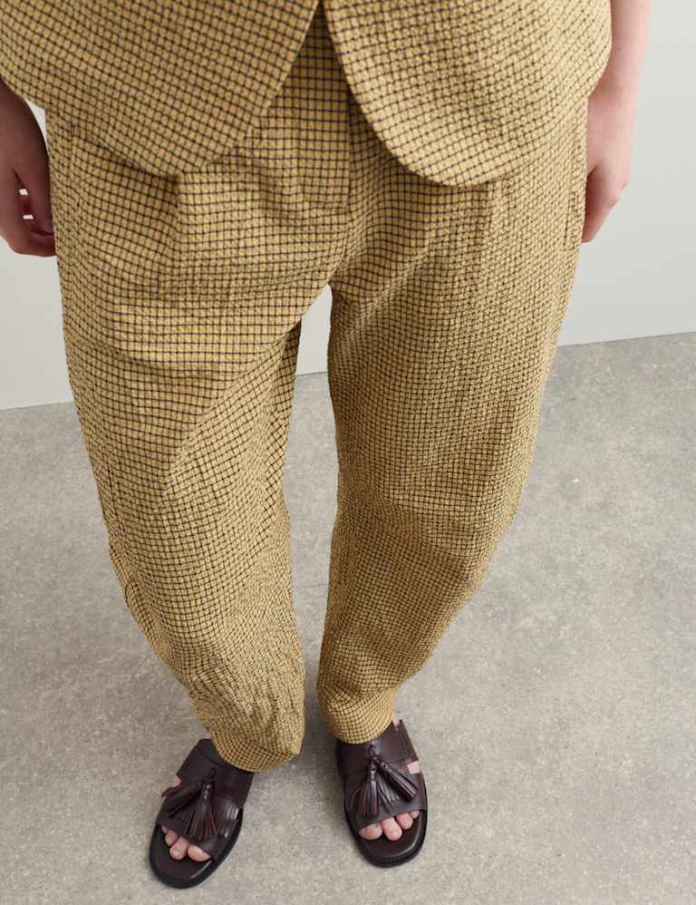 Cotton Rich Checked Seersucker Waistcoat & Trousers Set 6 of 6