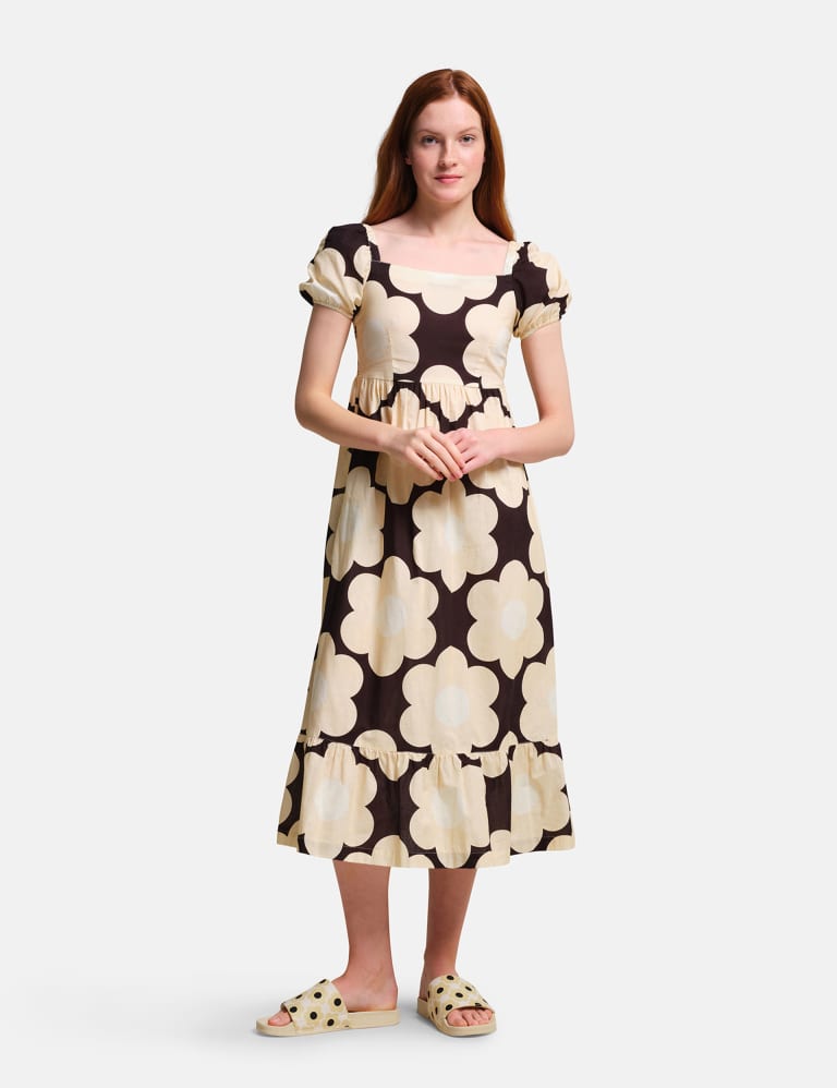 Orla Pure Cotton Floral Midi Waisted Dress | Regatta | M&S