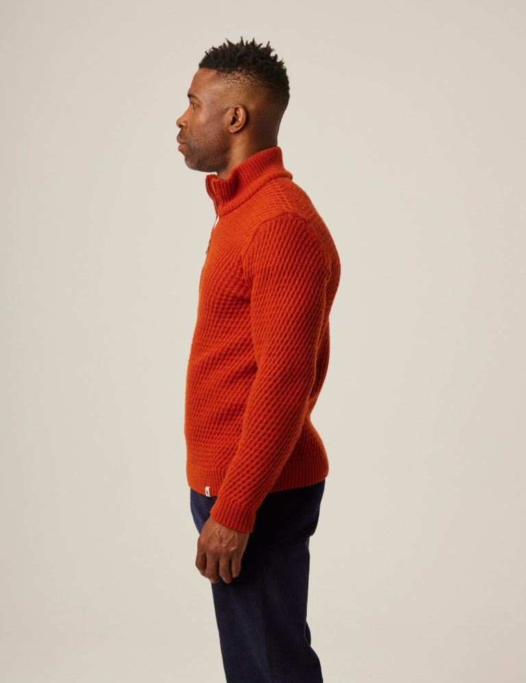 Pure Wool Cable High Neck Jumper 4 of 6