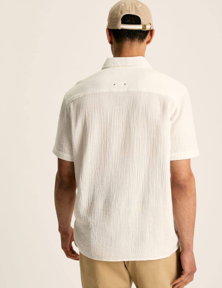 Pure Cotton Collared Textured T-Shirt 4 of 7