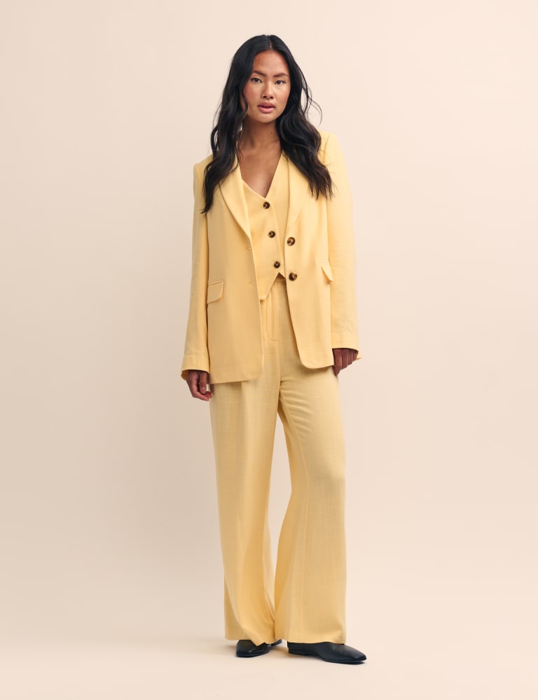 Relaxed Wide Leg Trousers With Linen 2 of 4