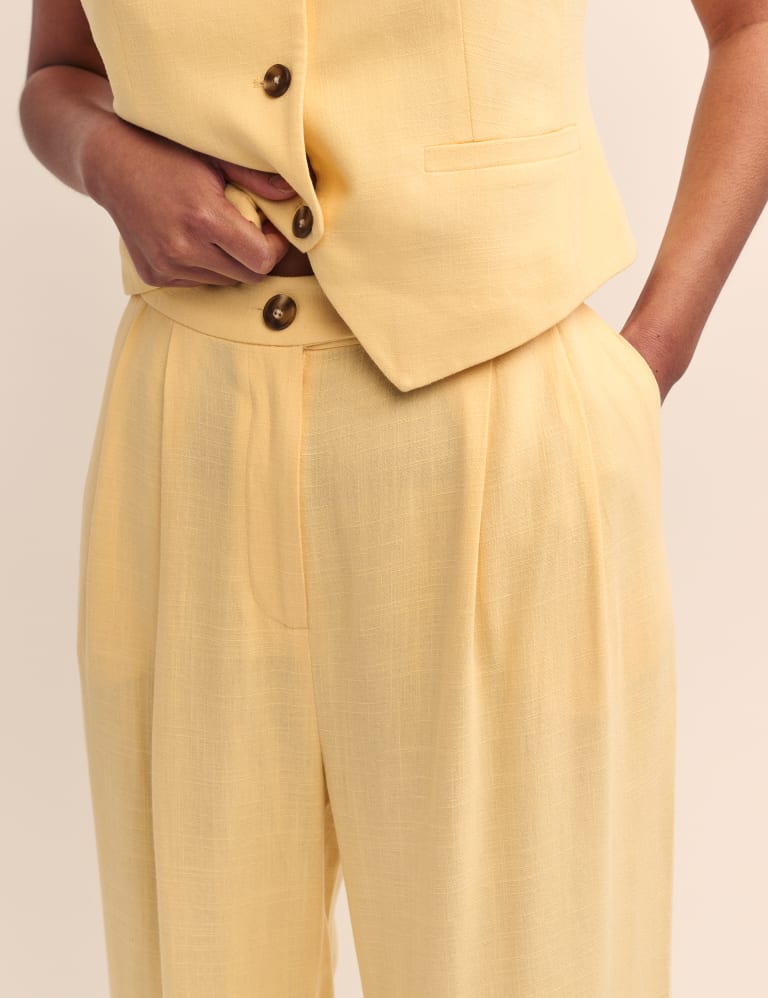 Relaxed Wide Leg Trousers With Linen 3 of 4