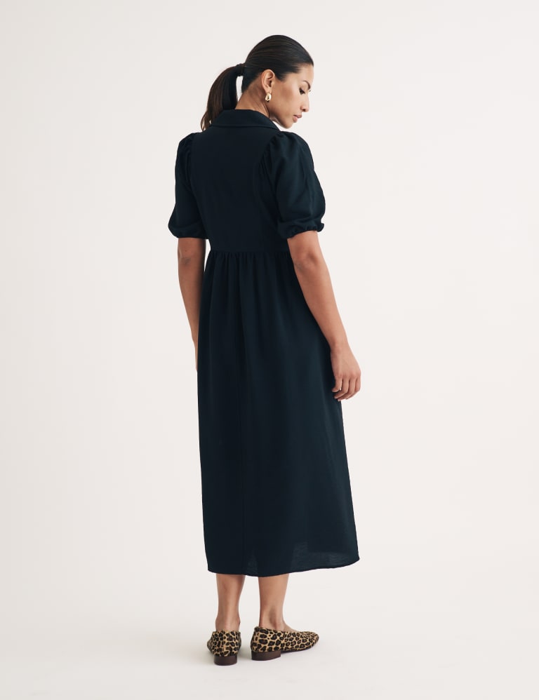 Collared V-Neck Midaxi Waisted Dress 3 of 4