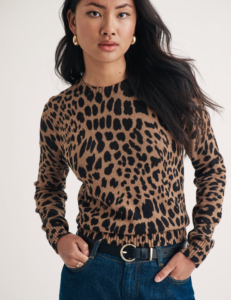 Cotton Rich Animal Print Jumper with Wool Nobody s Child M S IE