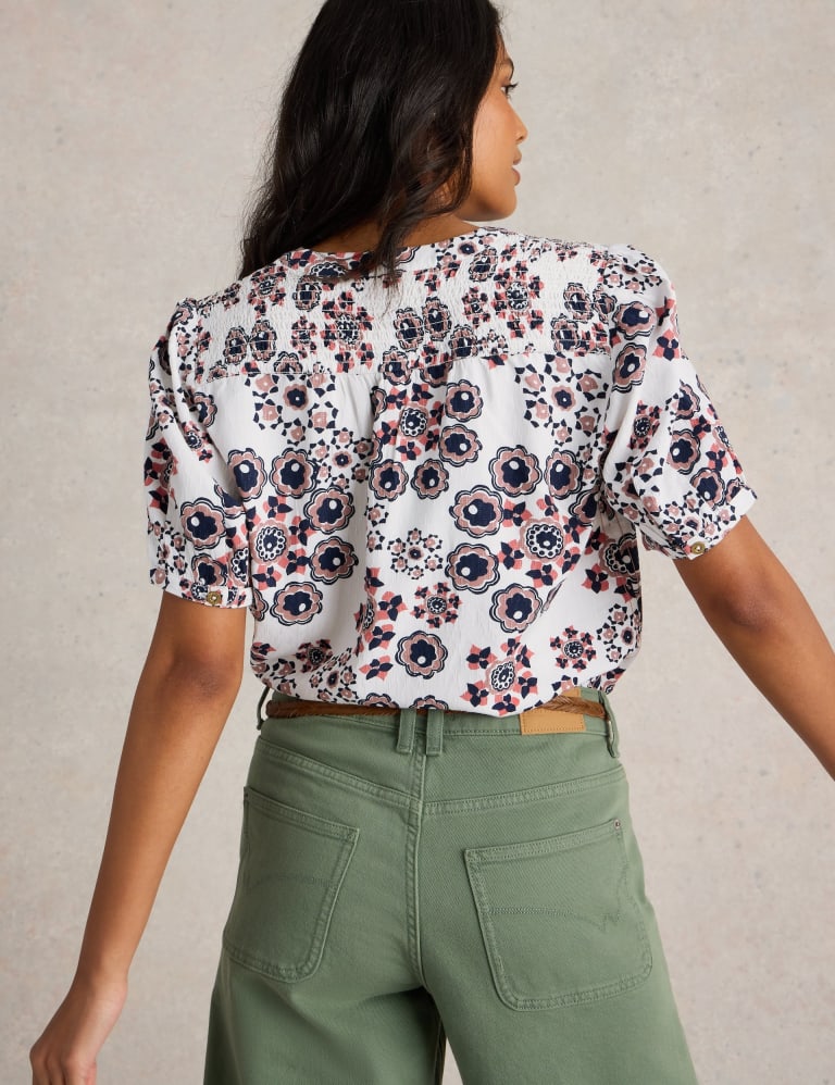 Textured Floral V-Neck Blouse 4 of 6