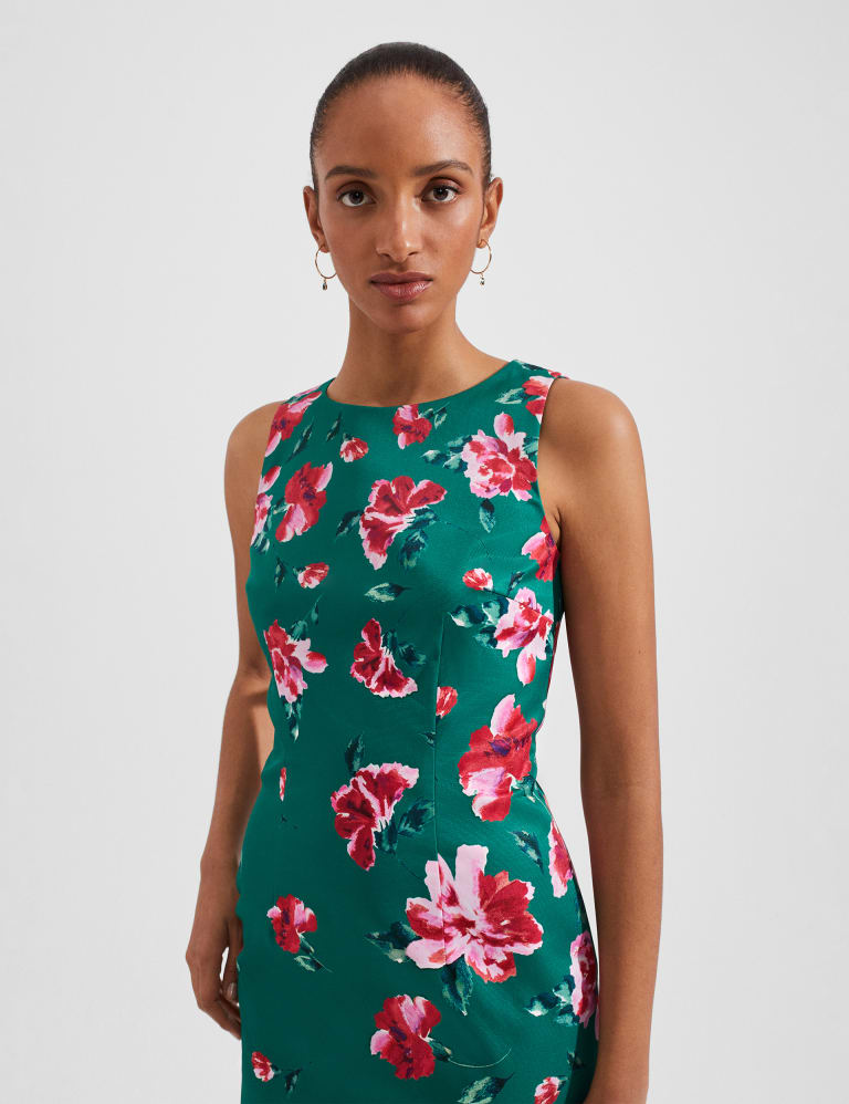 Floral Round Neck Knee Length Bodycon Dress | HOBBS | M&S