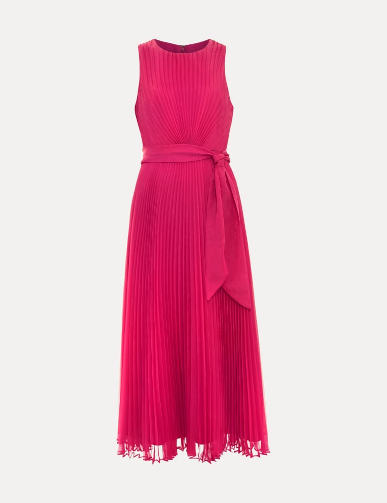 Chiffon Pleated Belted Midi Waisted Dress | Phase Eight | M&S