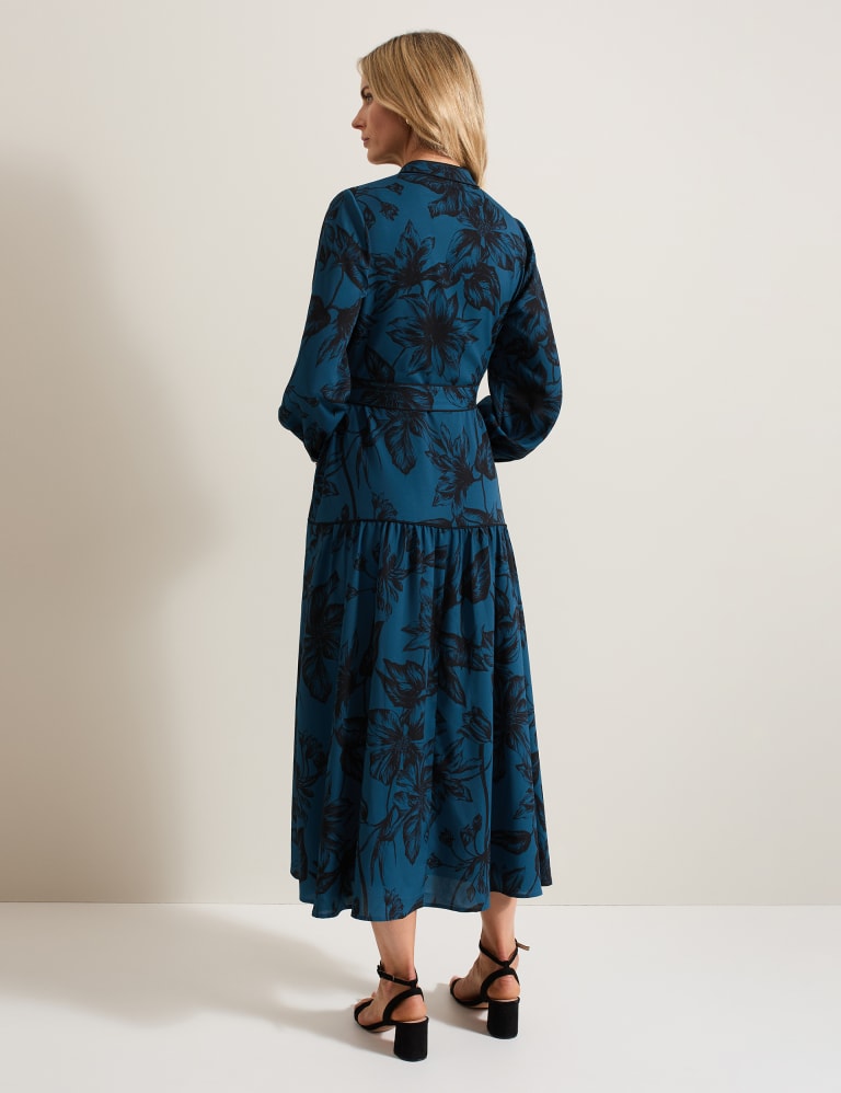 Floral V-Neck Belted Midaxi Shirt Dress | Phase Eight | M&S