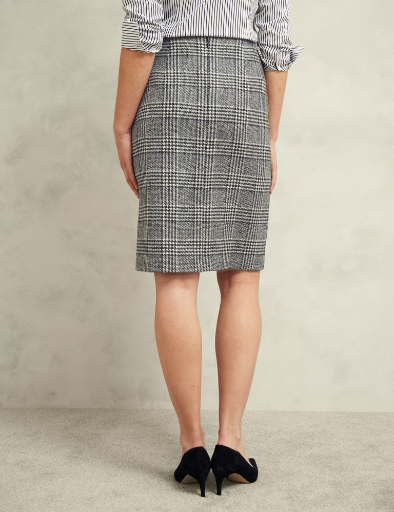 Pure Wool Checked Mini Pencil Skirt 4 of 7