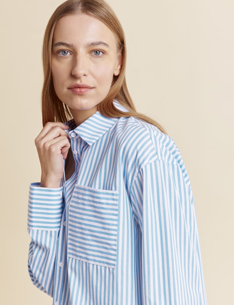 Organic Cotton Striped Collared Shirt | Albaray | M&S