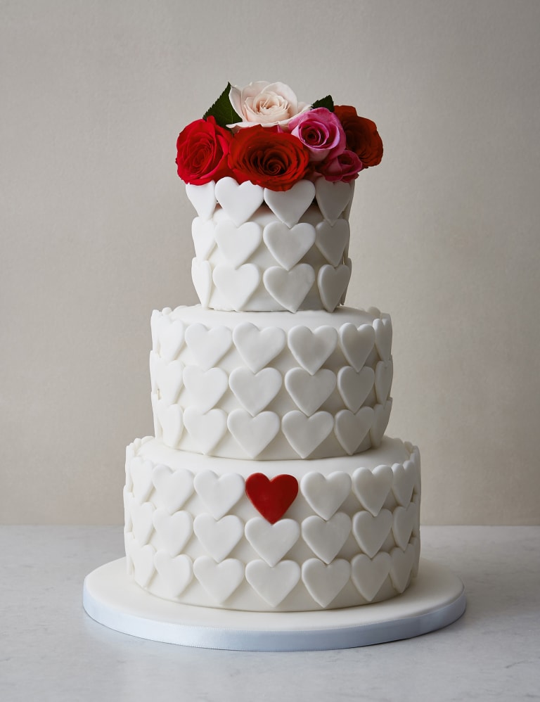 Serene Heart Sponge Wedding Cake Serves 95 Last order date 26th March M S