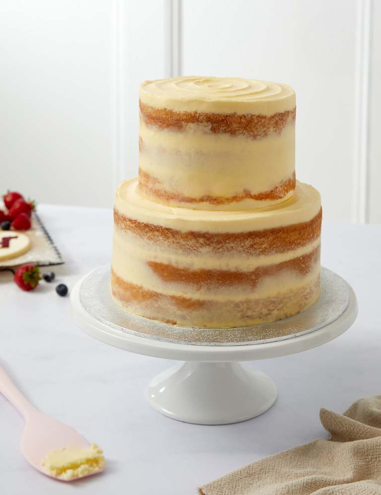 Vanilla Two Tier Naked Cake Serves 36 M S